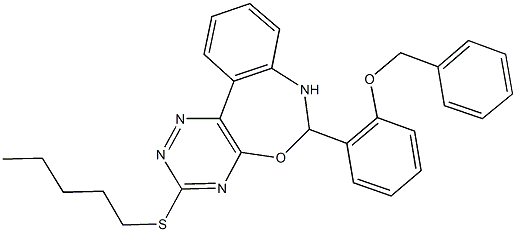 6-[2-(benzyloxy)phenyl]-3-(pentylsulfanyl)-6,7-dihydro[1,2,4]triazino[5,6-d][3,1]benzoxazepine Struktur