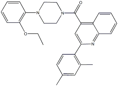 2-(4-{[2-(2,4-dimethylphenyl)-4-quinolinyl]carbonyl}-1-piperazinyl)phenyl ethyl ether Struktur