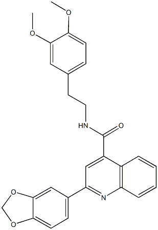 2-(1,3-benzodioxol-5-yl)-N-[2-(3,4-dimethoxyphenyl)ethyl]-4-quinolinecarboxamide Struktur