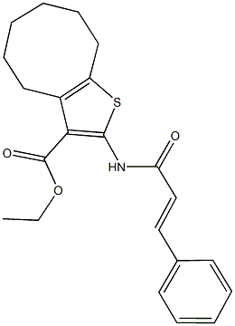 ethyl 2-(cinnamoylamino)-4,5,6,7,8,9-hexahydrocycloocta[b]thiophene-3-carboxylate Struktur