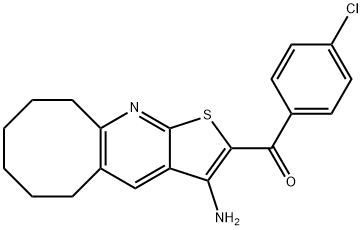 (3-amino-5,6,7,8,9,10-hexahydrocycloocta[b]thieno[3,2-e]pyridin-2-yl)(4-chlorophenyl)methanone Struktur