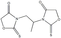 3-[2-(4-oxo-2-thioxo-1,3-oxazolidin-3-yl)propyl]-2-thioxo-1,3-oxazolidin-4-one Struktur