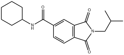 N-cyclohexyl-2-isobutyl-1,3-dioxo-5-isoindolinecarboxamide Struktur