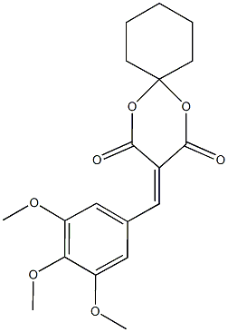 3-(3,4,5-trimethoxybenzylidene)-1,5-dioxaspiro[5.5]undecane-2,4-dione Struktur