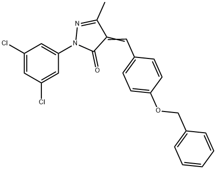 4-[4-(benzyloxy)benzylidene]-2-(3,5-dichlorophenyl)-5-methyl-2,4-dihydro-3H-pyrazol-3-one Struktur