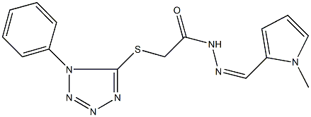 N'-[(1-methyl-1H-pyrrol-2-yl)methylene]-2-[(1-phenyl-1H-tetraazol-5-yl)sulfanyl]acetohydrazide Struktur