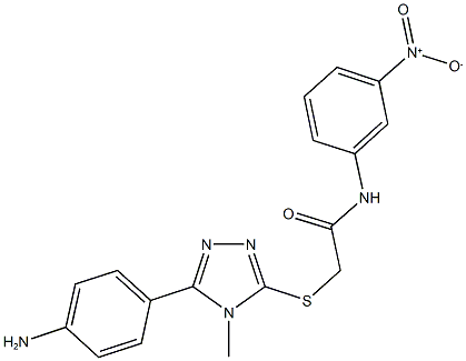 2-{[5-(4-aminophenyl)-4-methyl-4H-1,2,4-triazol-3-yl]sulfanyl}-N-{3-nitrophenyl}acetamide Struktur