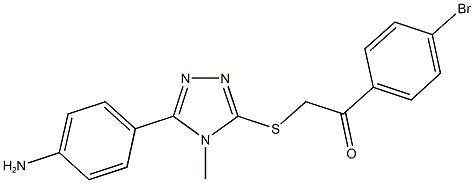 2-{[5-(4-aminophenyl)-4-methyl-4H-1,2,4-triazol-3-yl]sulfanyl}-1-(4-bromophenyl)ethanone Struktur