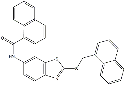 N-{2-[(1-naphthylmethyl)sulfanyl]-1,3-benzothiazol-6-yl}-1-naphthamide Struktur