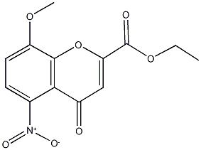 ethyl 5-nitro-8-methoxy-4-oxo-4H-chromene-2-carboxylate Struktur