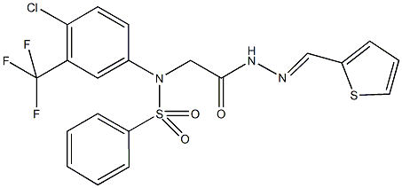 N-[4-chloro-3-(trifluoromethyl)phenyl]-N-{2-oxo-2-[2-(2-thienylmethylene)hydrazino]ethyl}benzenesulfonamide Struktur