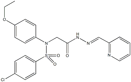 4-chloro-N-(4-ethoxyphenyl)-N-{2-oxo-2-[2-(2-pyridinylmethylene)hydrazino]ethyl}benzenesulfonamide Struktur