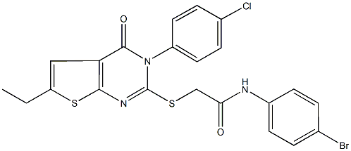 N-(4-bromophenyl)-2-{[3-(4-chlorophenyl)-6-ethyl-4-oxo-3,4-dihydrothieno[2,3-d]pyrimidin-2-yl]sulfanyl}acetamide Struktur