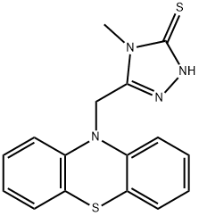 4-methyl-5-(10H-phenothiazin-10-ylmethyl)-2,4-dihydro-3H-1,2,4-triazole-3-thione Struktur