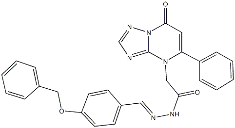 N'-[4-(benzyloxy)benzylidene]-2-(7-oxo-5-phenyl[1,2,4]triazolo[1,5-a]pyrimidin-4(7H)-yl)acetohydrazide Struktur