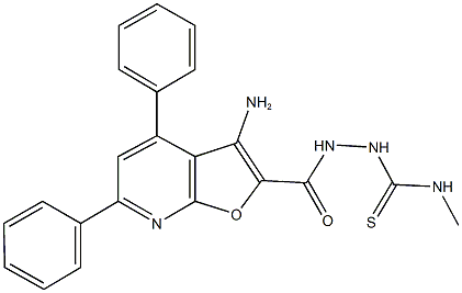 2-[(3-amino-4,6-diphenylfuro[2,3-b]pyridin-2-yl)carbonyl]-N-methylhydrazinecarbothioamide Struktur