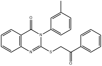 3-(3-methylphenyl)-2-[(2-oxo-2-phenylethyl)sulfanyl]-4(3H)-quinazolinone Struktur