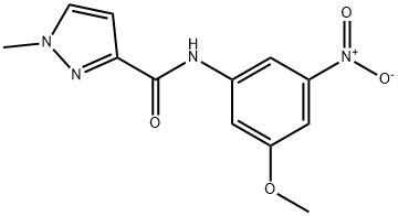 N-{3-nitro-5-methoxyphenyl}-1-methyl-1H-pyrazole-3-carboxamide Struktur