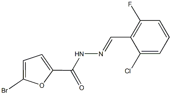 5-bromo-N'-(2-chloro-6-fluorobenzylidene)-2-furohydrazide Struktur