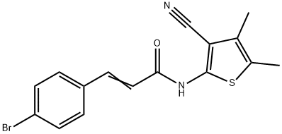 3-(4-bromophenyl)-N-(3-cyano-4,5-dimethyl-2-thienyl)acrylamide Struktur