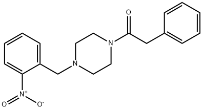 1-({2-nitrophenyl}methyl)-4-(phenylacetyl)piperazine Struktur