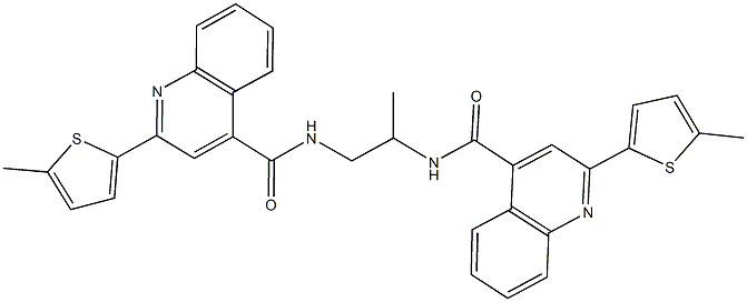 N-[1-methyl-2-({[2-(5-methyl-2-thienyl)-4-quinolinyl]carbonyl}amino)ethyl]-2-(5-methyl-2-thienyl)-4-quinolinecarboxamide Struktur