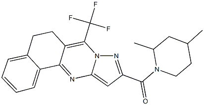 10-[(2,4-dimethyl-1-piperidinyl)carbonyl]-7-(trifluoromethyl)-5,6-dihydrobenzo[h]pyrazolo[5,1-b]quinazoline Struktur