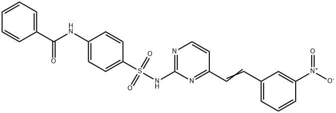 N-[4-({[4-(2-{3-nitrophenyl}vinyl)-2-pyrimidinyl]amino}sulfonyl)phenyl]benzamide Struktur