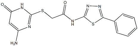 2-[(4-amino-6-oxo-1,6-dihydro-2-pyrimidinyl)sulfanyl]-N-(5-phenyl-1,3,4-thiadiazol-2-yl)acetamide Struktur