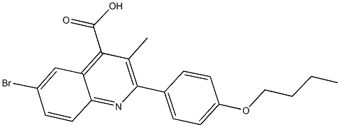 6-bromo-2-(4-butoxyphenyl)-3-methyl-4-quinolinecarboxylic acid Struktur