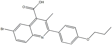 6-bromo-3-methyl-2-(4-propoxyphenyl)-4-quinolinecarboxylic acid Struktur