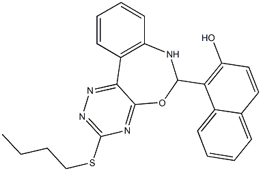 1-[3-(butylsulfanyl)-6,7-dihydro[1,2,4]triazino[5,6-d][3,1]benzoxazepin-6-yl]-2-naphthol Struktur