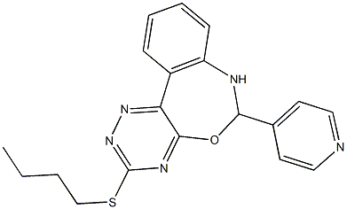 3-(butylsulfanyl)-6-(4-pyridinyl)-6,7-dihydro[1,2,4]triazino[5,6-d][3,1]benzoxazepine Struktur