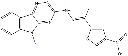 1-{4-nitro-2-thienyl}ethanone (5-methyl-5H-[1,2,4]triazino[5,6-b]indol-3-yl)hydrazone Structure