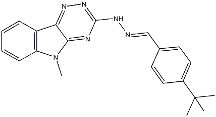 4-tert-butylbenzaldehyde (5-methyl-5H-[1,2,4]triazino[5,6-b]indol-3-yl)hydrazone Struktur