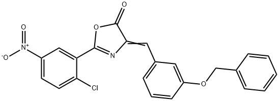 4-[3-(benzyloxy)benzylidene]-2-{2-chloro-5-nitrophenyl}-1,3-oxazol-5(4H)-one Struktur