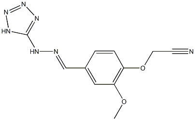 {2-methoxy-4-[2-(1H-tetraazol-5-yl)carbohydrazonoyl]phenoxy}acetonitrile Struktur