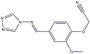 {2-methoxy-4-[(4H-1,2,4-triazol-4-ylimino)methyl]phenoxy}acetonitrile Struktur