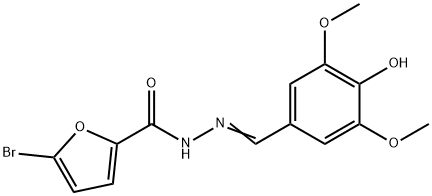 5-bromo-N'-(4-hydroxy-3,5-dimethoxybenzylidene)-2-furohydrazide Struktur