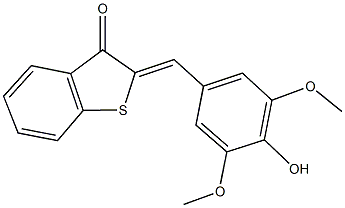 2-(4-hydroxy-3,5-dimethoxybenzylidene)-1-benzothiophen-3(2H)-one Struktur