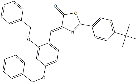 4-[2,4-bis(benzyloxy)benzylidene]-2-(4-tert-butylphenyl)-1,3-oxazol-5(4H)-one Struktur