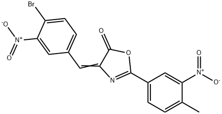 4-{4-bromo-3-nitrobenzylidene}-2-{3-nitro-4-methylphenyl}-1,3-oxazol-5(4H)-one Struktur