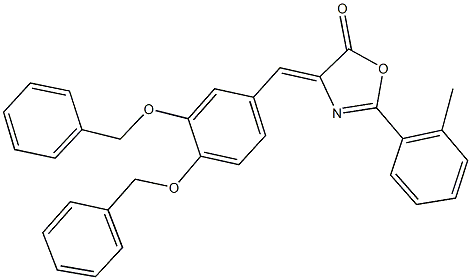 4-[3,4-bis(benzyloxy)benzylidene]-2-(2-methylphenyl)-1,3-oxazol-5(4H)-one Struktur