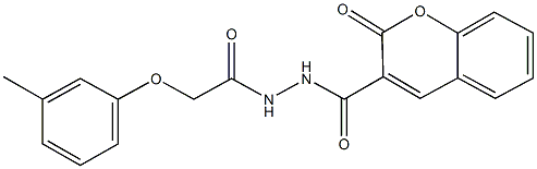 N'-[(3-methylphenoxy)acetyl]-2-oxo-2H-chromene-3-carbohydrazide Struktur