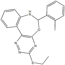 3-(ethylsulfanyl)-6-(2-methylphenyl)-6,7-dihydro[1,2,4]triazino[5,6-d][3,1]benzoxazepine Struktur