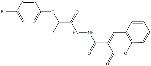 N'-[2-(4-bromophenoxy)propanoyl]-2-oxo-2H-chromene-3-carbohydrazide Struktur