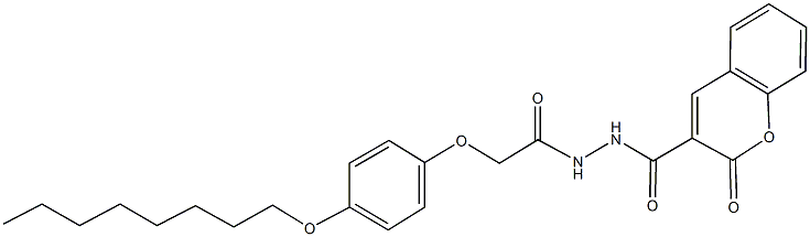 N'-{[4-(octyloxy)phenoxy]acetyl}-2-oxo-2H-chromene-3-carbohydrazide Struktur