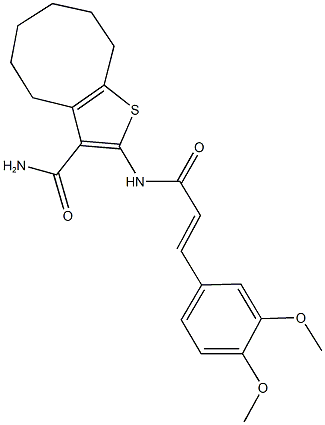 2-{[3-(3,4-dimethoxyphenyl)acryloyl]amino}-4,5,6,7,8,9-hexahydrocycloocta[b]thiophene-3-carboxamide Struktur