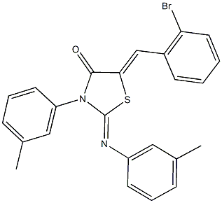 5-(2-bromobenzylidene)-3-(3-methylphenyl)-2-[(3-methylphenyl)imino]-1,3-thiazolidin-4-one Struktur