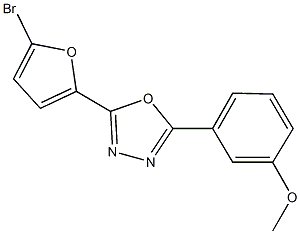 2-(5-bromo-2-furyl)-5-(3-methoxyphenyl)-1,3,4-oxadiazole Struktur